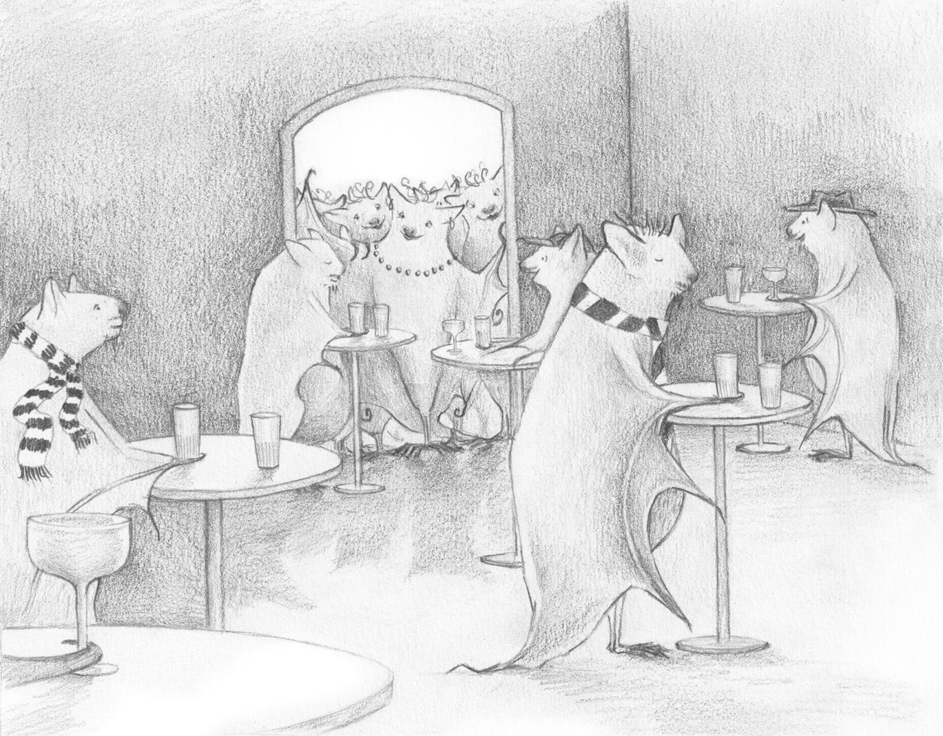 dating cafe met meervleermuisvrouwen aan de poort