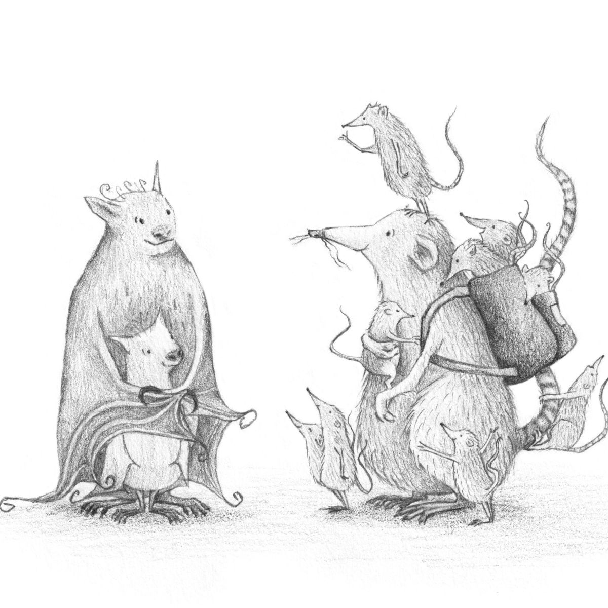 een meervleermuis met 1 jong per jaar en een spitsmuis met 8 jongen per jaar